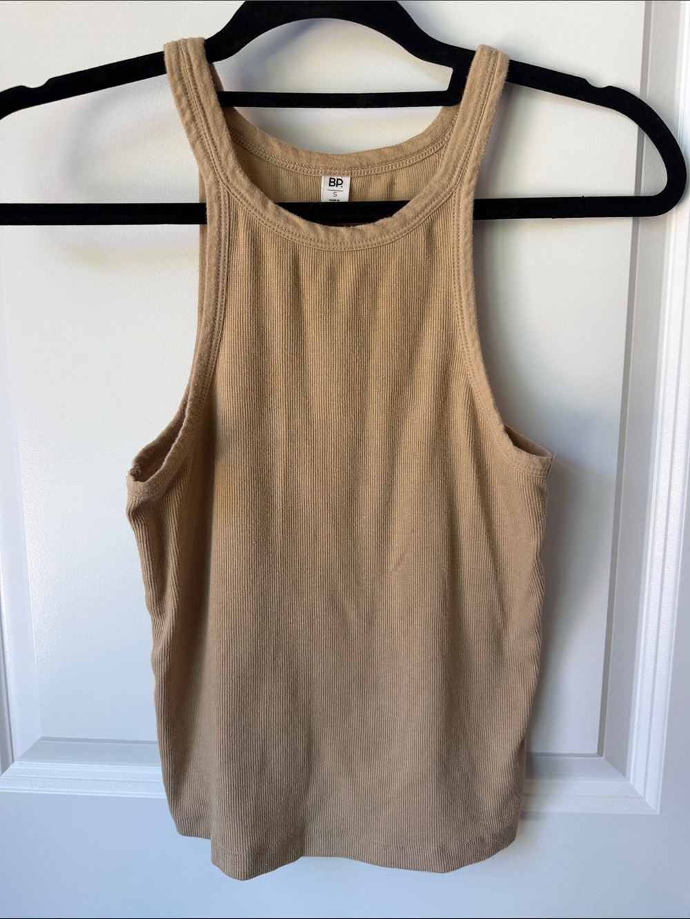 bp Sleeveless Ribbed Tank Top in Camel Tan